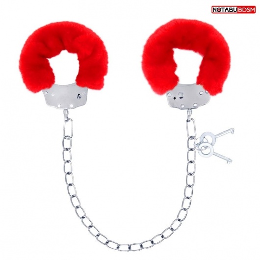 Металлические оковы с мягкой красной опушкой - Notabu - купить с доставкой в Бердске