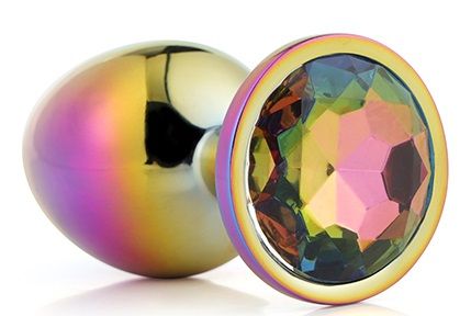 Голографическая анальная втулка с радужным кристаллом - 7,1 см. - Dream Toys - купить с доставкой в Бердске