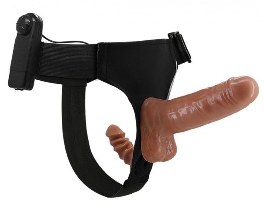 Страпон с вагинальной пробкой и вибрацией Ultra Passionate Harness - 16 см. - Baile - купить с доставкой в Бердске