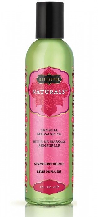Массажное масло Naturals Strawberry Dreams с ароматом клубники - 236 мл. - Kama Sutra - купить с доставкой в Бердске