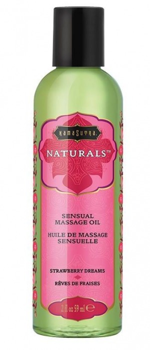 Массажное масло Naturals Strawberry Dreams с ароматом клубники - 59 мл. - Kama Sutra - купить с доставкой в Бердске