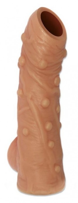 Телесная насадка с пупырышками и открытой головкой Nude Sleeve M - 12 см. - KOKOS - в Бердске купить с доставкой