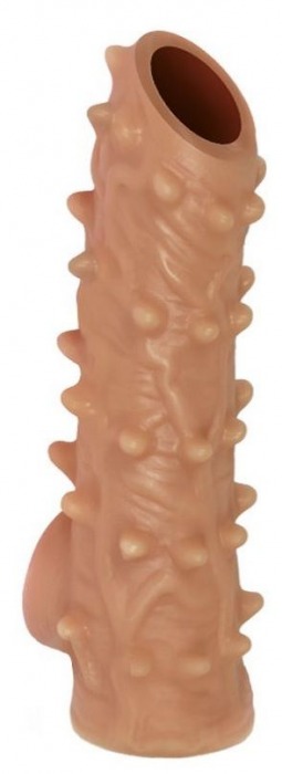 Телесная насадка с шипами и открытой головкой Nude Sleeve M - 12 см. - KOKOS - в Бердске купить с доставкой