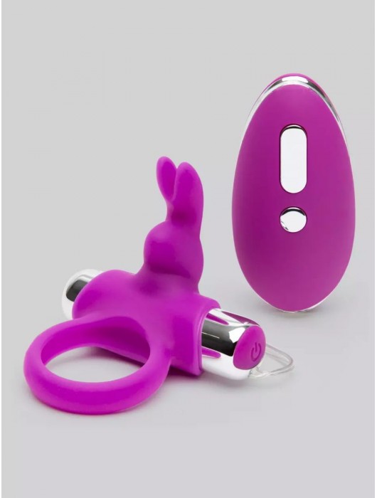 Лиловое виброкольцо с пультом ДУ Remote Control Cock Ring - Happy Rabbit - в Бердске купить с доставкой