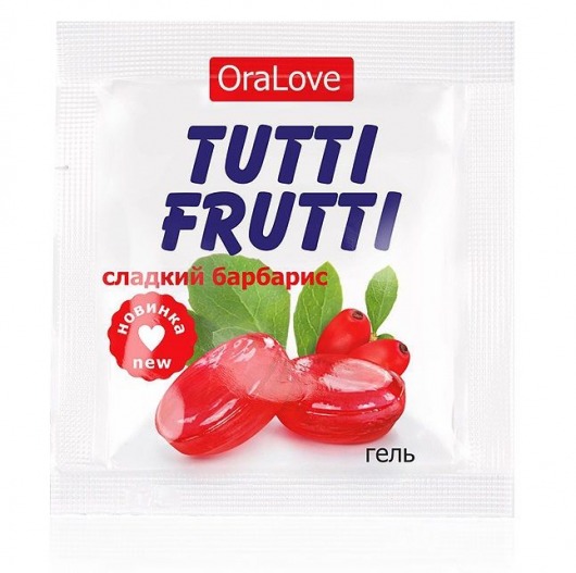 Гель-смазка Tutti-frutti со вкусом барбариса - 4 гр. - Биоритм - купить с доставкой в Бердске