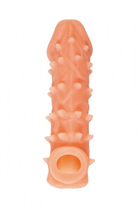 Телесная закрытая насадка с пупырышками Cock Sleeve Size M - 15,6 см. - KOKOS - в Бердске купить с доставкой