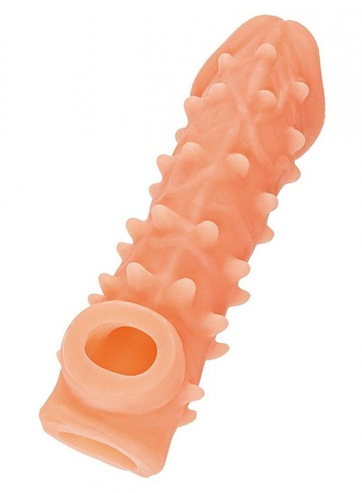 Телесная закрытая насадка с пупырышками Cock Sleeve Size L - 17,6 см. - KOKOS - в Бердске купить с доставкой