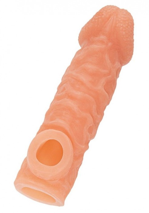 Телесная закрытая насадка с шершавой головкой Cock Sleeve Size M - 15,6 см. - KOKOS - в Бердске купить с доставкой