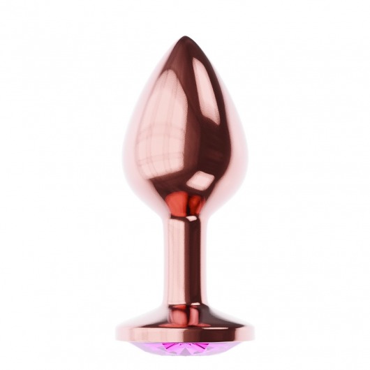 Пробка цвета розового золота с лиловым кристаллом Diamond Quartz Shine L - 8,3 см. - Lola Games - купить с доставкой в Бердске