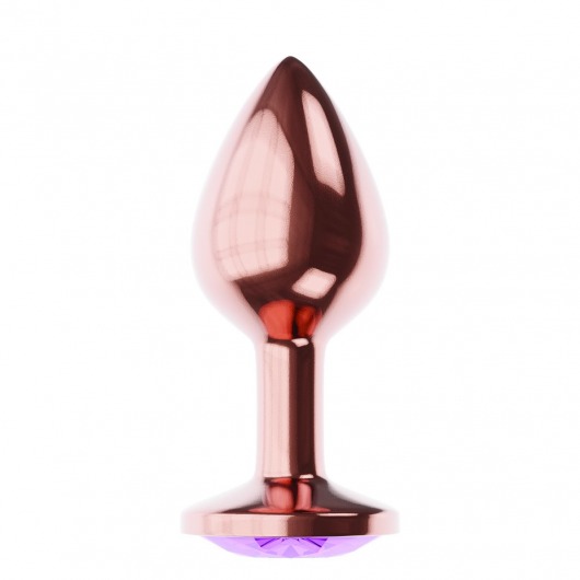 Пробка цвета розового золота с фиолетовым кристаллом Diamond Amethyst Shine L - 8,3 см. - Lola Games - купить с доставкой в Бердске