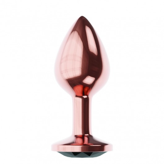 Пробка цвета розового золота с черным кристаллом Diamond Jet Shine L - 8,3 см. - Lola Games - купить с доставкой в Бердске