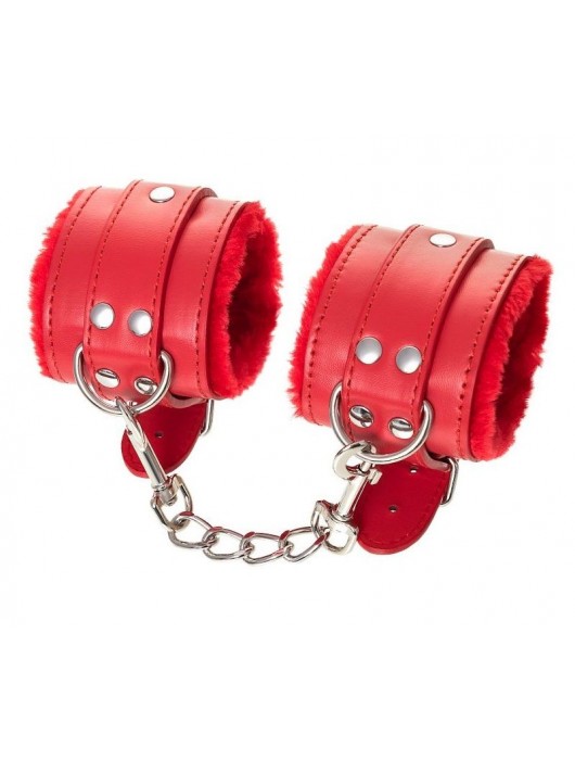 Красные наручники Anonymo из искусственной кожи - ToyFa - купить с доставкой в Бердске