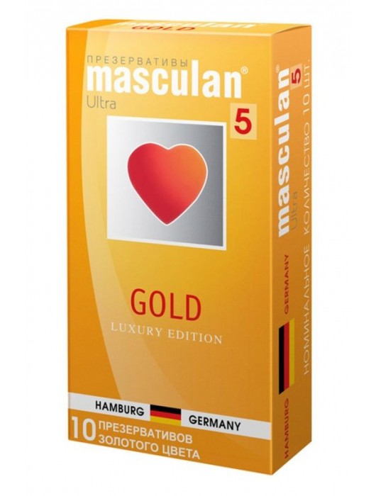 Презервативы Masculan Ultra Gold с золотым напылением и ароматом ванили - 10 шт. - Masculan - купить с доставкой в Бердске