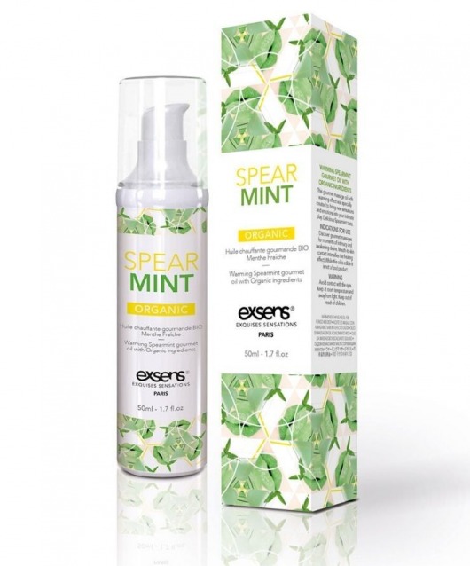 Разогревающее массажное масло Gourmet Spearmint Organic с органическими ингредиентами - 50 мл. - Exsens - купить с доставкой в Бердске