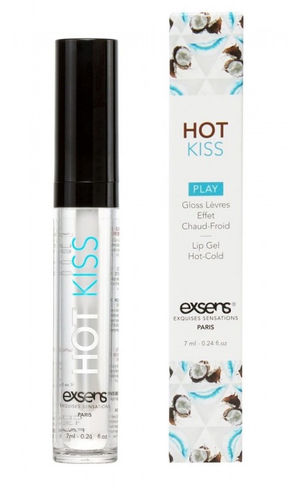 Блеск для губ Hot Kiss Coconut с ароматом кокоса - 7 мл. - Exsens - купить с доставкой в Бердске