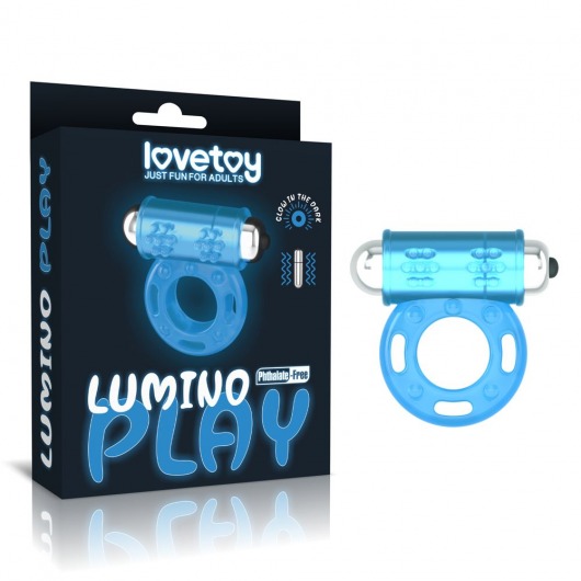 Голубое, светящееся в темноте эрекционное виброкольцо Lumino Play Vibrating Penis Ring - Lovetoy - в Бердске купить с доставкой
