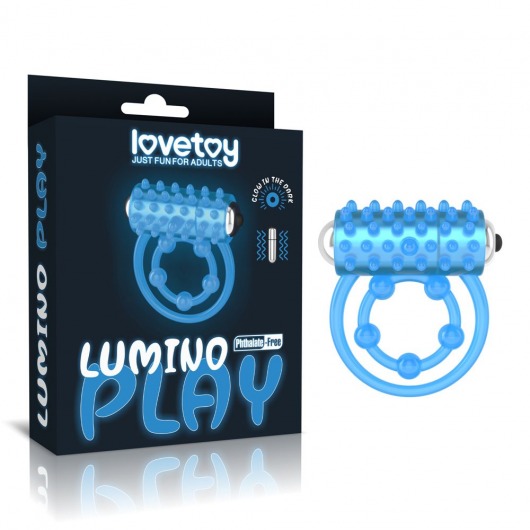 Голубое, светящееся в темноте виброкольцо Lumino Play Vibrating Penis Ring - Lovetoy - в Бердске купить с доставкой