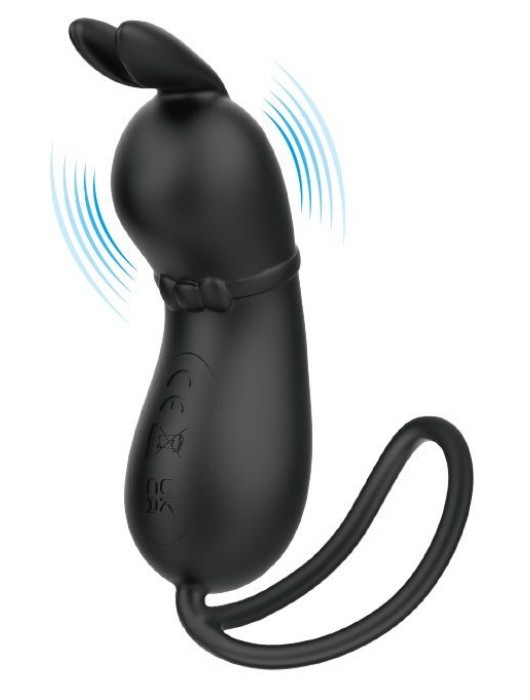 Черное виброяйцо Rosalie в виде зайчика - Baile