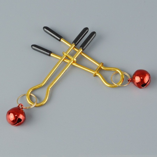 Золотистые зажимы с колокольчиками Gold - Sitabella - купить с доставкой в Бердске