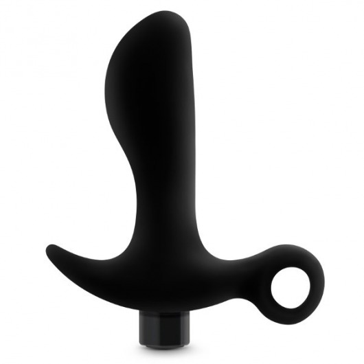 Черный анальный вибратор Silicone Vibrating Prostate Massager 01 - 10,8 см. - Blush Novelties - в Бердске купить с доставкой