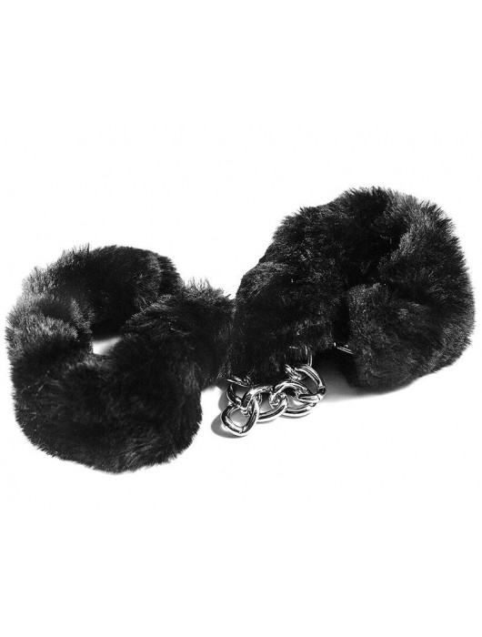 Наручники с черным искусственным мехом - Vulgar - купить с доставкой в Бердске