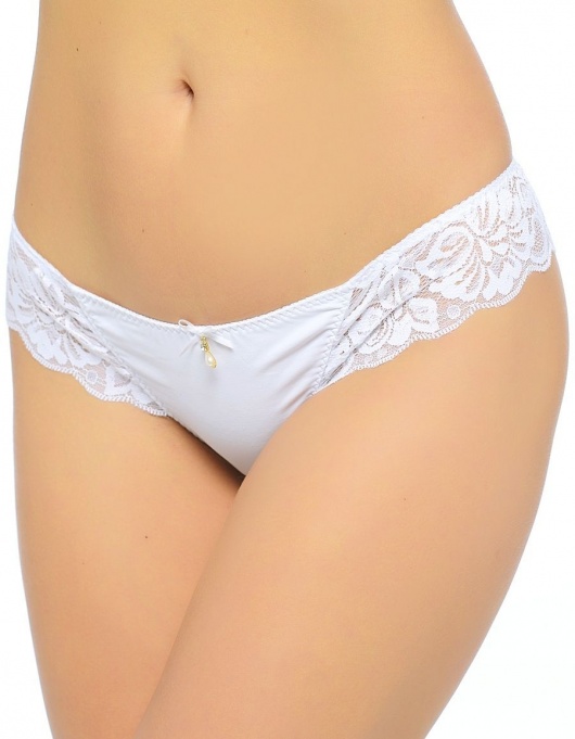Трусики-стринг из мягкой эластичной ткани и кружева - Opium купить с доставкой