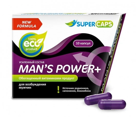 Возбуждающее средство для мужчин Mans Power plus - 10 капсул (0,35 гр.) +1 в подарок - SuperCaps - купить с доставкой в Бердске