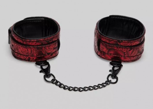 Красно-черные оковы Reversible Faux Leather Ankle Cuffs - Fifty Shades of Grey - купить с доставкой в Бердске