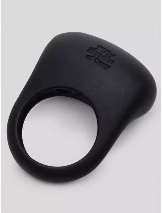 Черное эрекционное виброкольцо Sensation Rechargeable Vibrating Love Ring - Fifty Shades of Grey - в Бердске купить с доставкой