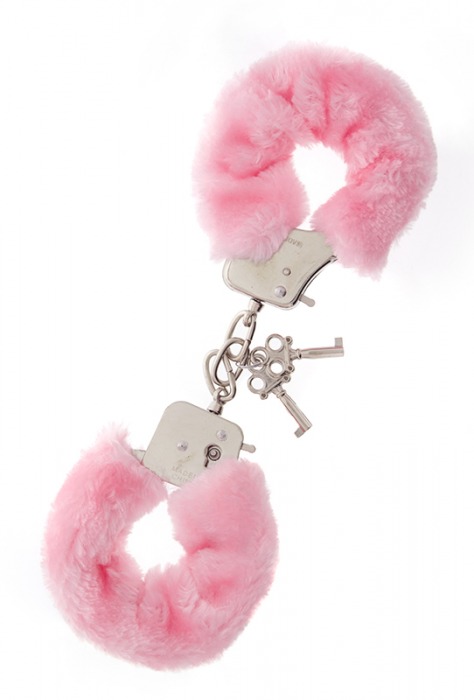 Металлические наручники с розовой меховой опушкой METAL HANDCUFF WITH PLUSH PINK - Dream Toys - купить с доставкой в Бердске