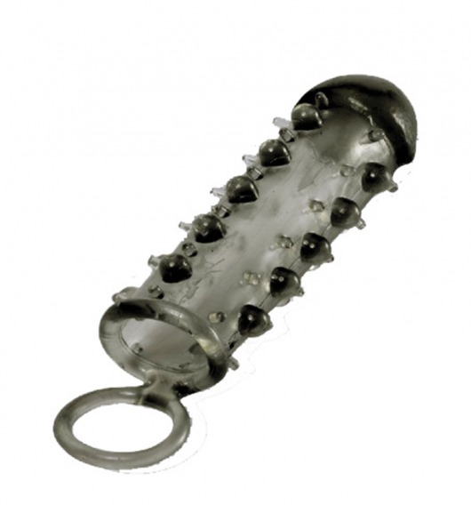 Дымчатая стимулирующая насадка с закрытой головкой SAMURAI PENIS SLEEVE BLACK - 14,5 см. - NMC - в Бердске купить с доставкой