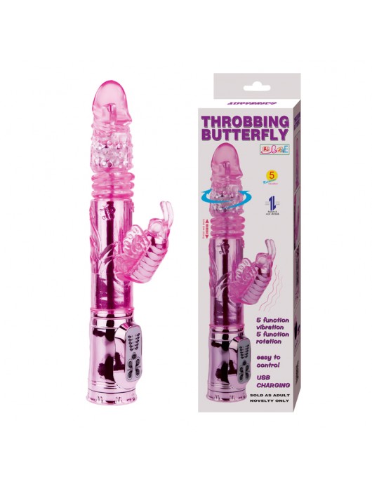 Вибратор-бабочка Throbbing Butterfly - 29,5 см. - Baile