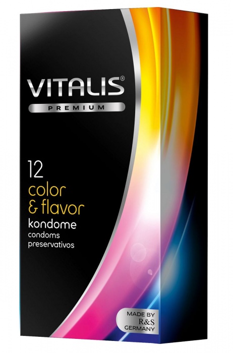 Цветные ароматизированные презервативы VITALIS PREMIUM color   flavor - 12 шт. - Vitalis - купить с доставкой в Бердске