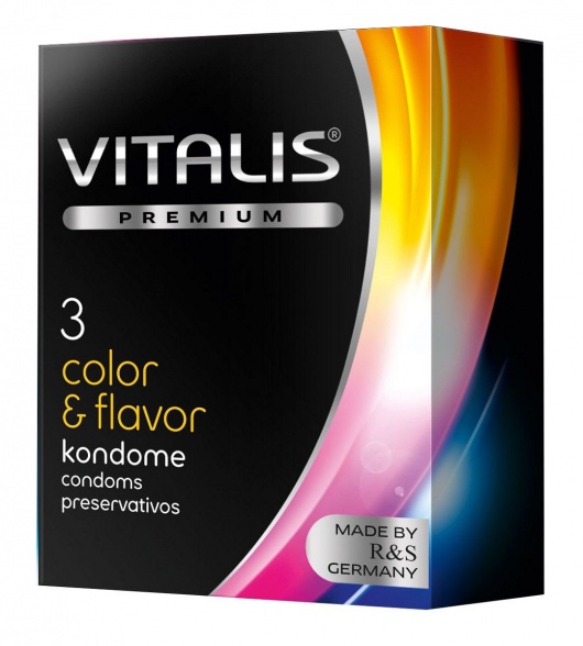 Цветные ароматизированные презервативы VITALIS PREMIUM color   flavor - 3 шт. - Vitalis - купить с доставкой в Бердске