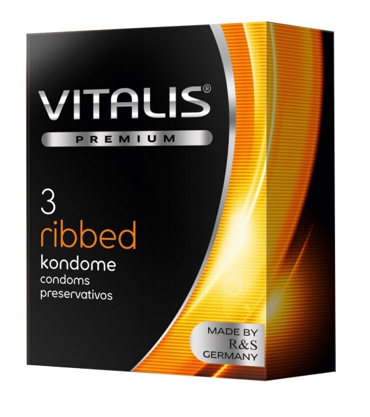 Ребристые презервативы VITALIS PREMIUM ribbed - 3 шт. - Vitalis - купить с доставкой в Бердске