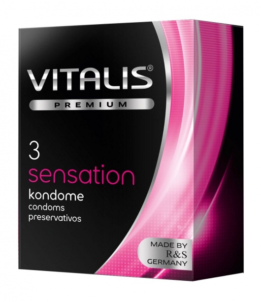 Презервативы с пупырышками и кольцами VITALIS PREMIUM sensation - 3 шт. - Vitalis - купить с доставкой в Бердске