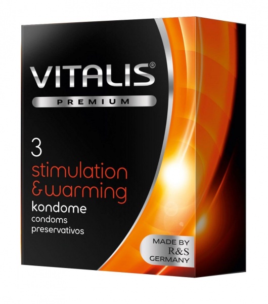 Презервативы VITALIS PREMIUM stimulation   warming с согревающим эффектом - 3 шт. - Vitalis - купить с доставкой в Бердске