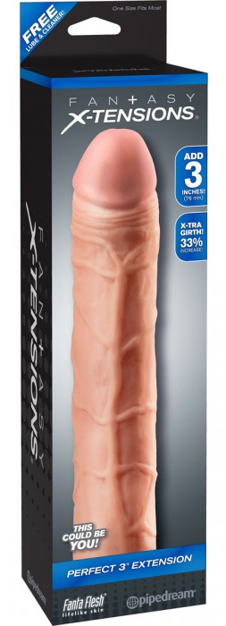 Телесная удлиняющая насадка Perfect 3 Extension - 22 см. - Pipedream - в Бердске купить с доставкой