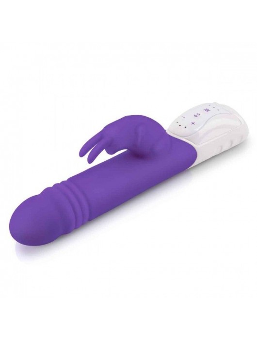 Фиолетовый пульсирующий вибромассажер G-Spot Thrusting Rabbit - 24 см. - Rabbit Essentials