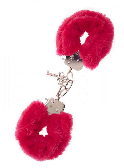 Металлические наручники с красной меховой опушкой METAL HANDCUFF WITH PLUSH RED - Dream Toys - купить с доставкой в Бердске