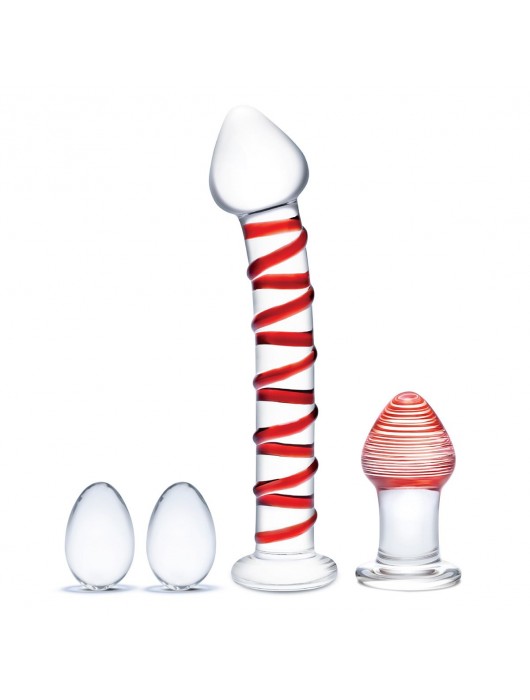 Набор из 4 стеклянных предметов Mr. Swirly Set - Glas