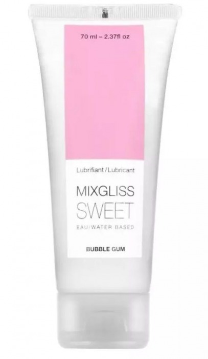 Смазка на водной основе Mixgliss Sweet с ароматом бабл-гам - 70 мл. - Mixgliss - купить с доставкой в Бердске