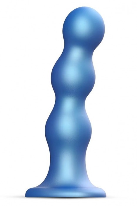 Голубая насадка Strap-On-Me Dildo Plug Balls size L - Strap-on-me - купить с доставкой в Бердске