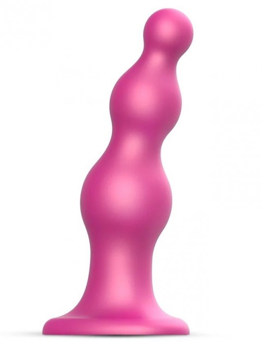 Розовая насадка Strap-On-Me Dildo Plug Beads size S - Strap-on-me - купить с доставкой в Бердске