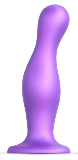 Фиолетовая насадка Strap-On-Me Dildo Plug Curvy size L - Strap-on-me - купить с доставкой в Бердске