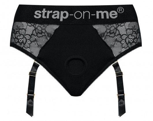 Черные трусики для насадок Diva Lingerie Harness - size S - Strap-on-me - купить с доставкой в Бердске
