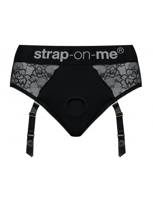 Черные трусики для насадок Diva Lingerie Harness - size L - Strap-on-me - купить с доставкой в Бердске