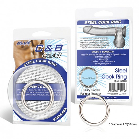 Стальное эрекционное кольцо STEEL COCK RING - 4.5 см. - BlueLine - в Бердске купить с доставкой