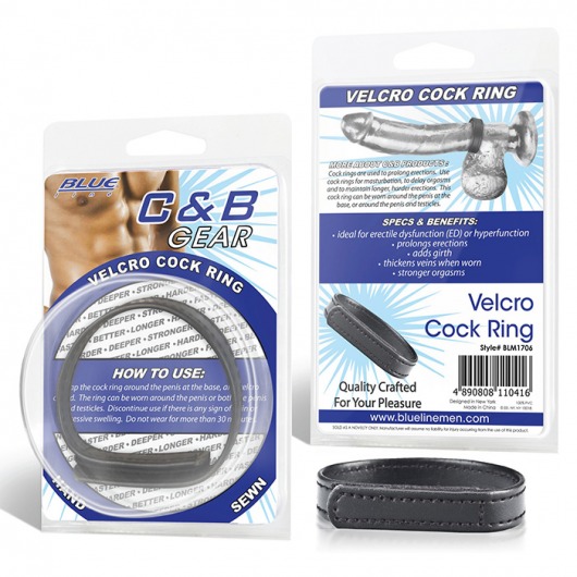 Кольцо на пенис из искусственной кожи на липучке VELCRO COCK RING - 5 см. - BlueLine - в Бердске купить с доставкой