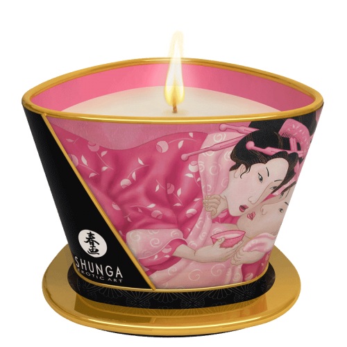 Массажная свеча Rose Petals с ароматом розы - 170 мл. - Shunga - купить с доставкой в Бердске